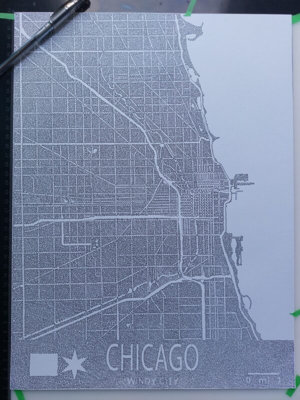 City Of Chicago with ONE LINE