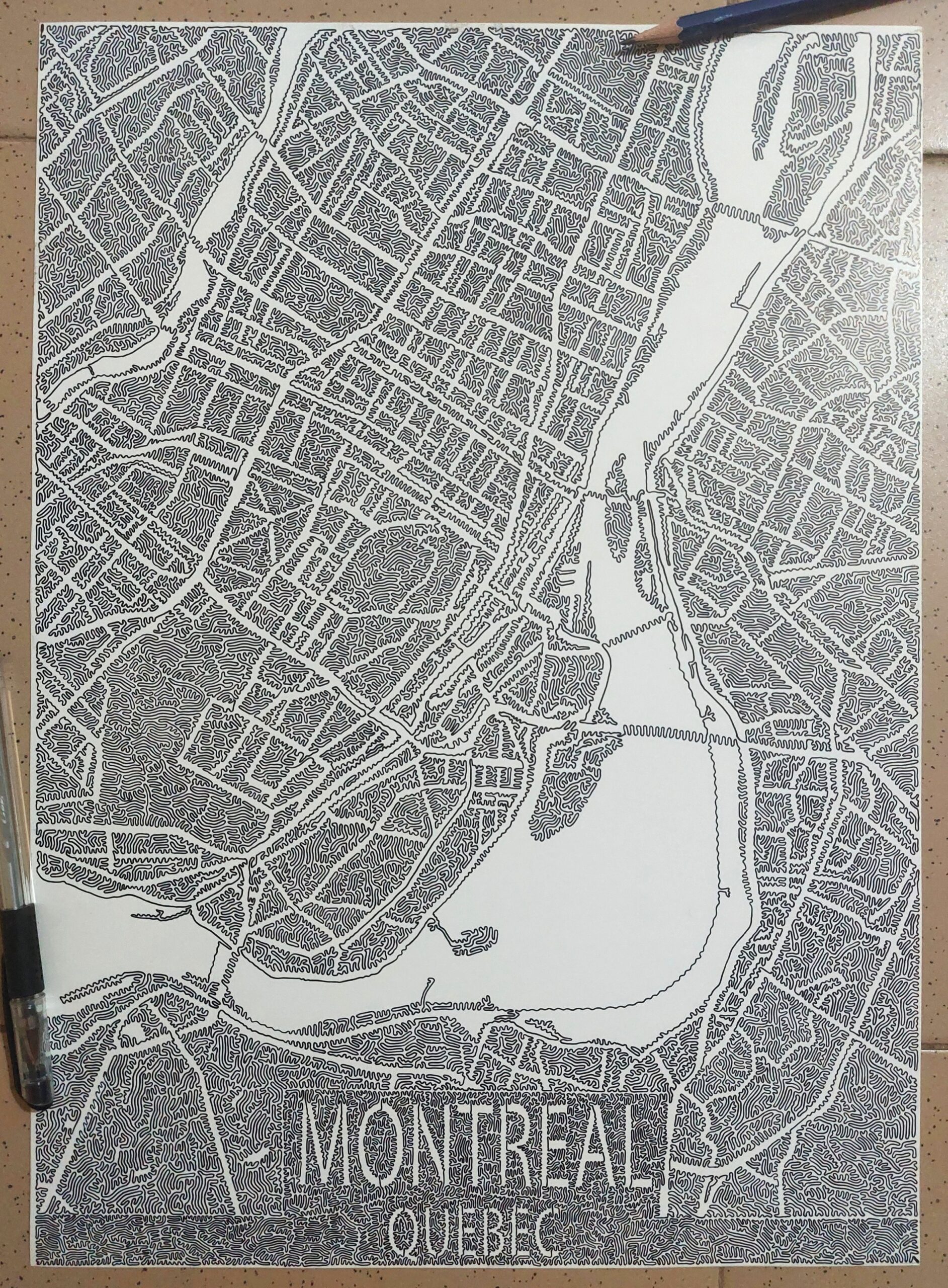 City Of Montreal with ONE LINE